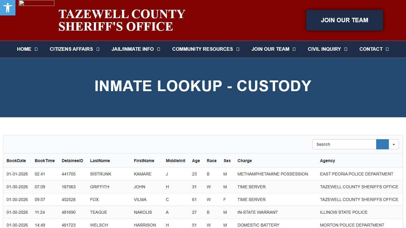 Inmate Lookup - C - Tazewell County Sheriff